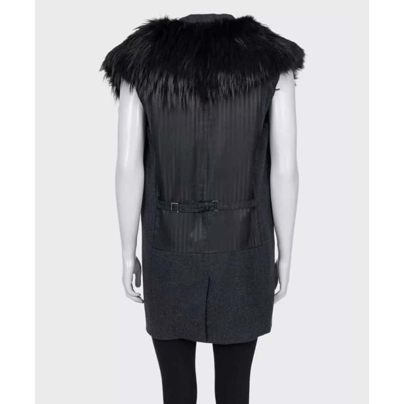 Dolce & Gabbana Dolce & Gabbana Gray Wool & Faux Fur Double-Breasted Vest Sz.40 pre-owned Grey Wool Good condition - Inside View