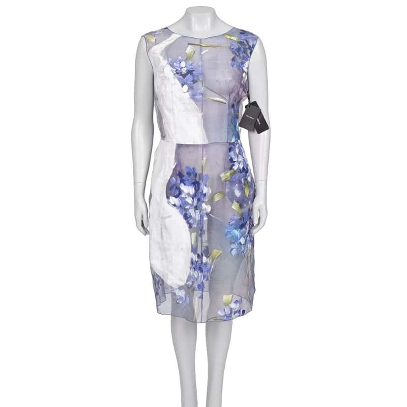 Dolce & Gabbana NWT Dolce & Gabbana Sheer Silk Floral Dress Size 44/L pre-owned Purple Silk Never worn, with tag - Front View
