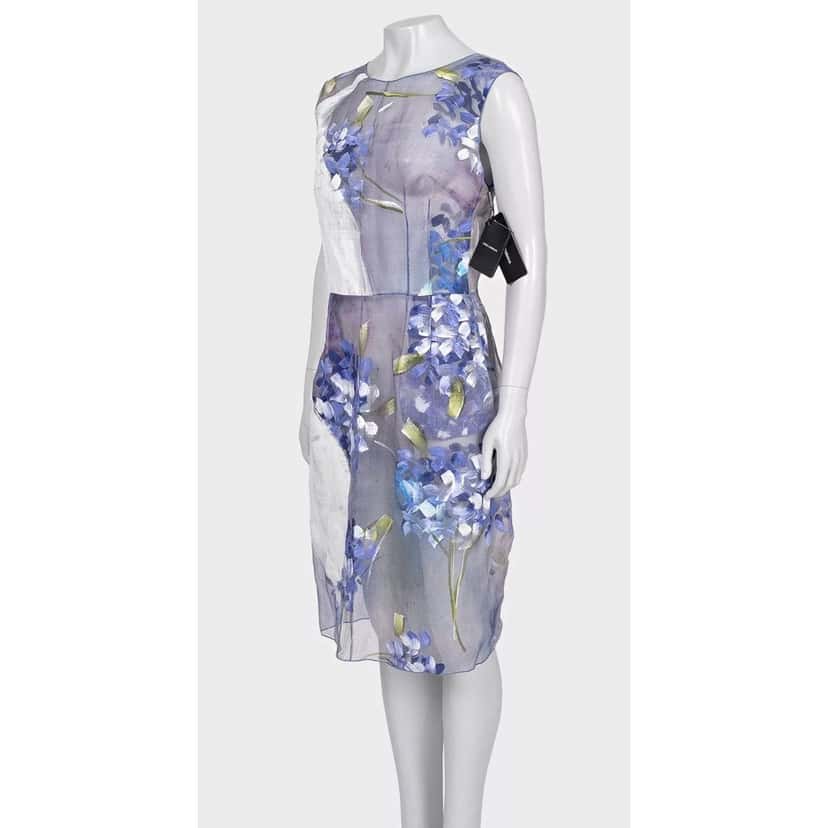 Dolce & Gabbana NWT Dolce & Gabbana Sheer Silk Floral Dress Size 44/L pre-owned Purple Silk Never worn, with tag - Back View