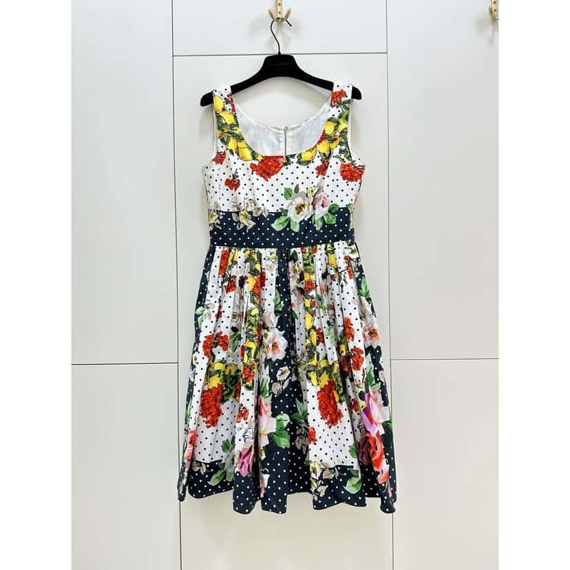 Dolce & Gabbana Dolce & Gabbana Majolica Floral Summer Dress IT42 M pre-owned Navy Cotton Good condition - Inside View