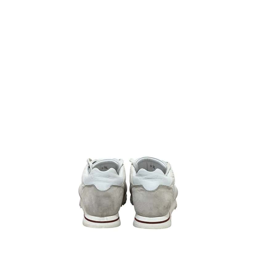 Loro Piana Loro Piana White & Grey Suede Leather Sneakers sz.37.5 Pre-owned White Suede Good condition - Model View
