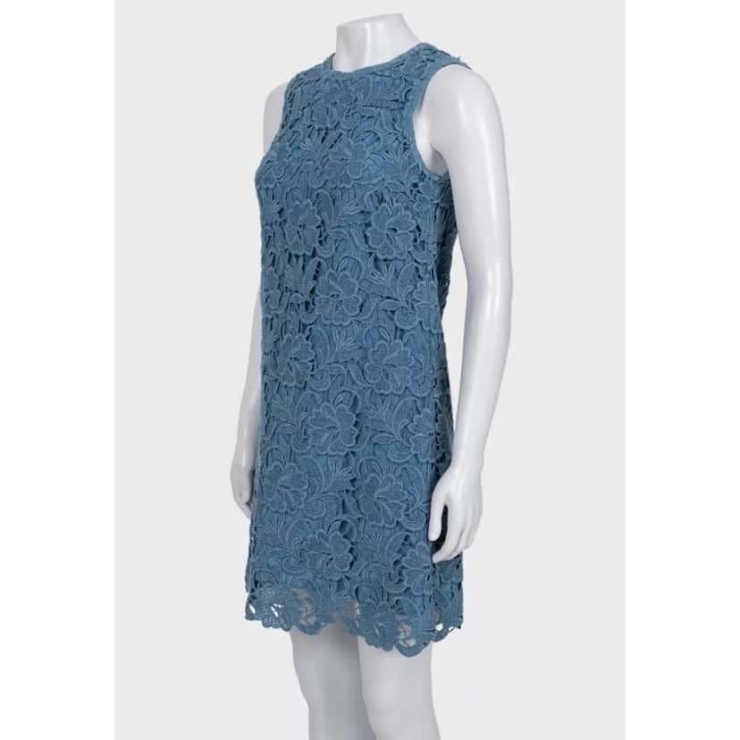 Dolce & Gabbana Dolce & Gabbana Light Blue Lace Straight Dress IT40/S Pre-owned Blue Lace Never worn - Back View