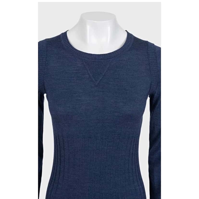 Chanel Chanel Fitted Wool & Silk Dress Sz.36 Pre-owned Blue Wool Good condition - Model View