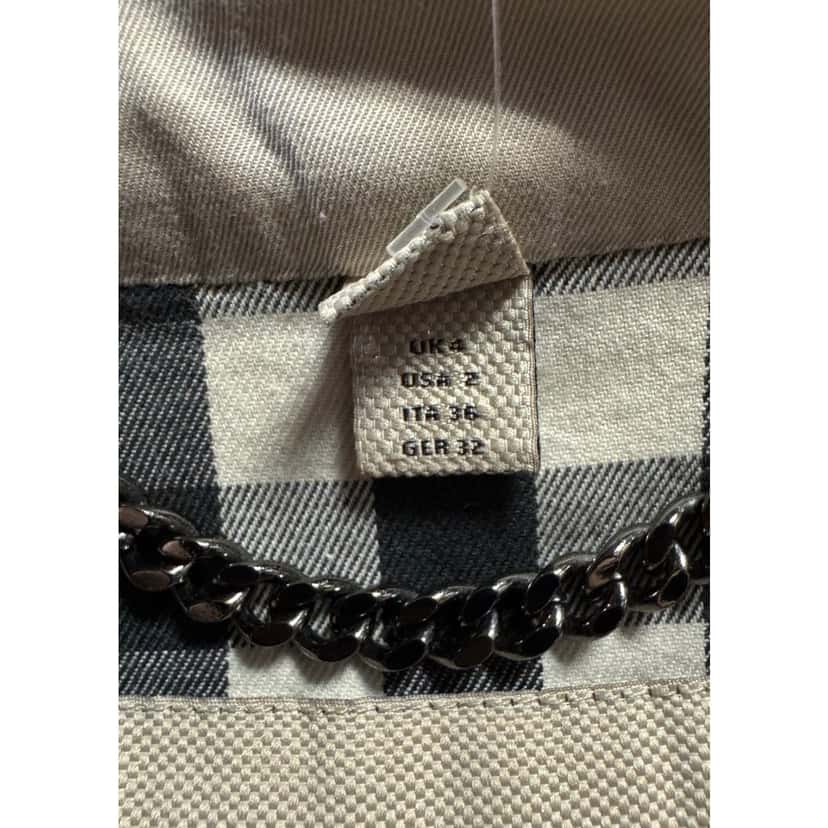 Burberry Burberry Beige Cropped Trench Coat with Belt EU32/XXS Pre-owned Beige Cotton Good condition - Box View