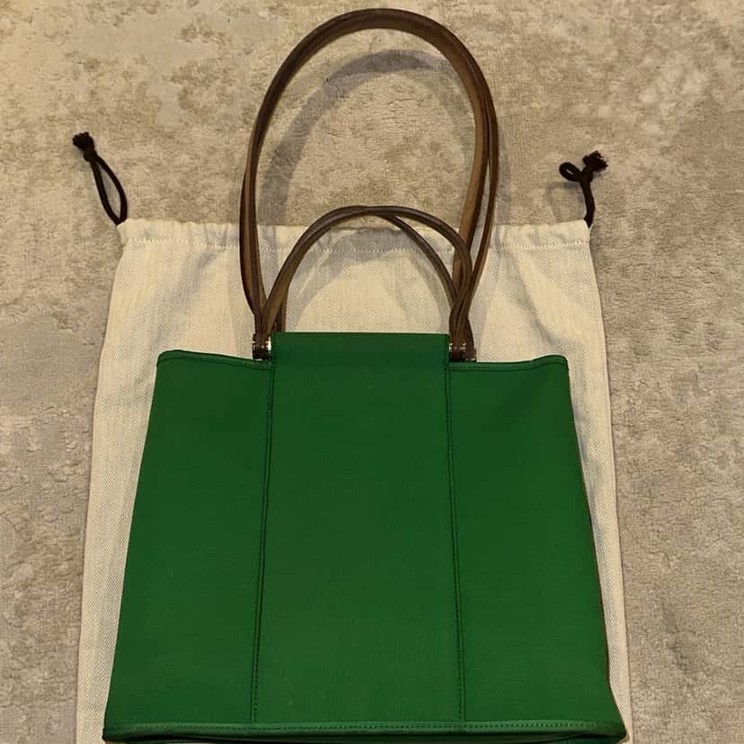 Hermès Cabag Tote Green Canvas Very good condition - Back View