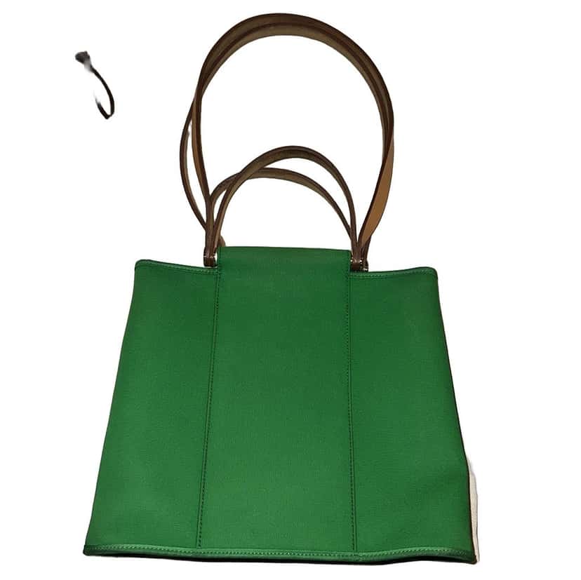 Hermès Cabag Tote Green Canvas Very good condition - Front View