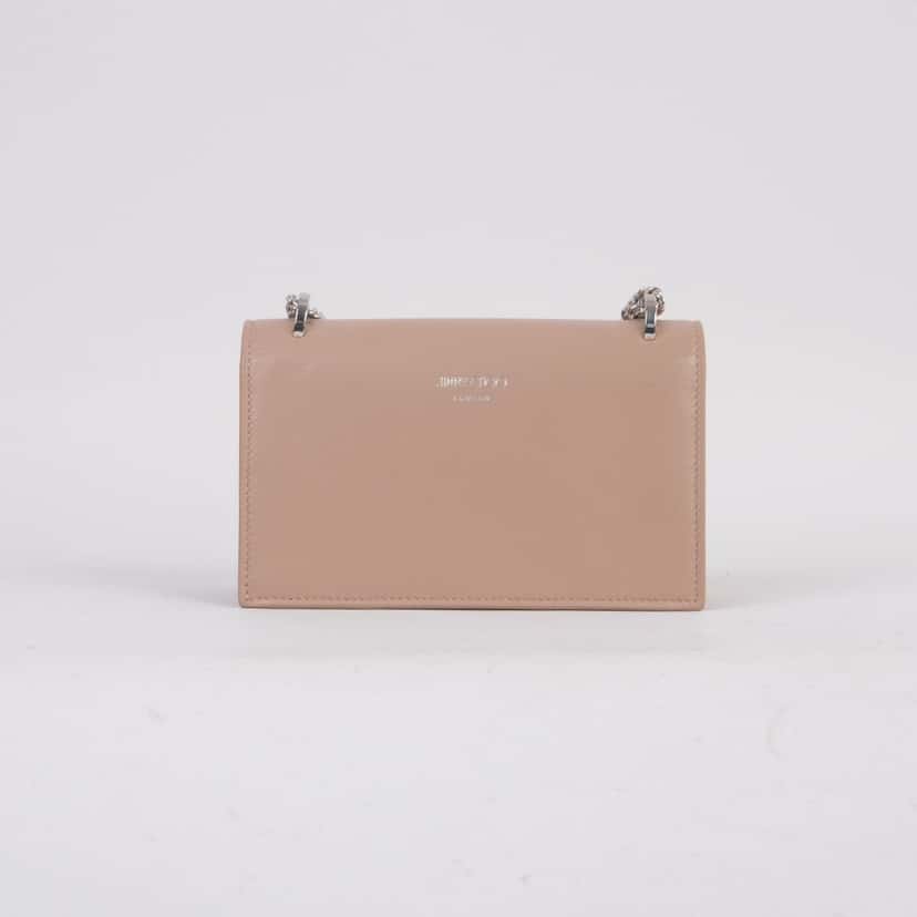 Jimmy Choo Finley Shoulder Bag Pink Leather Silver Very good condition - Back View