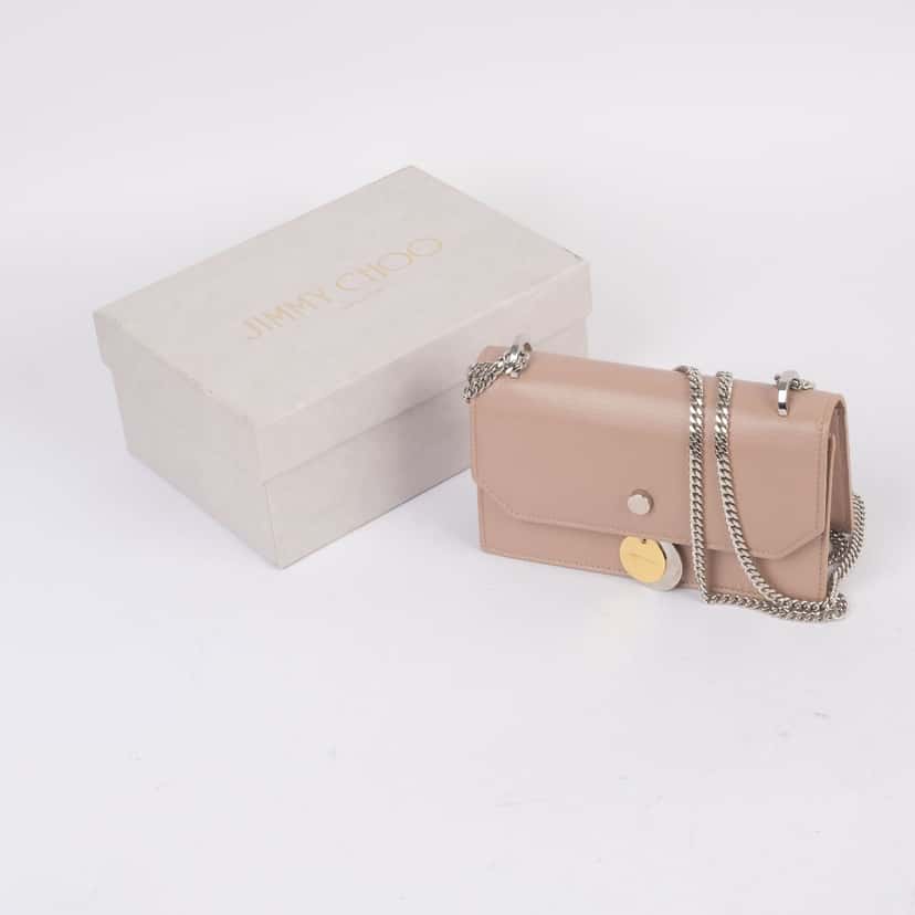 Jimmy Choo Finley Shoulder Bag Pink Leather Silver Very good condition - Inside View