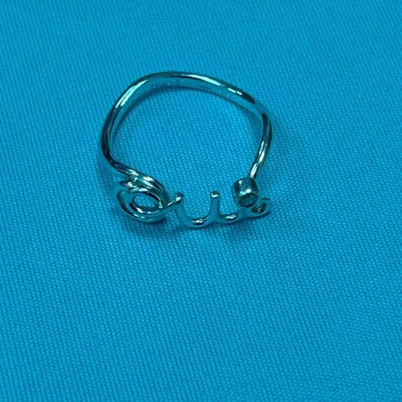 Dior 750 OUI 18k Ring White Gold Diamond Good condition - Back View