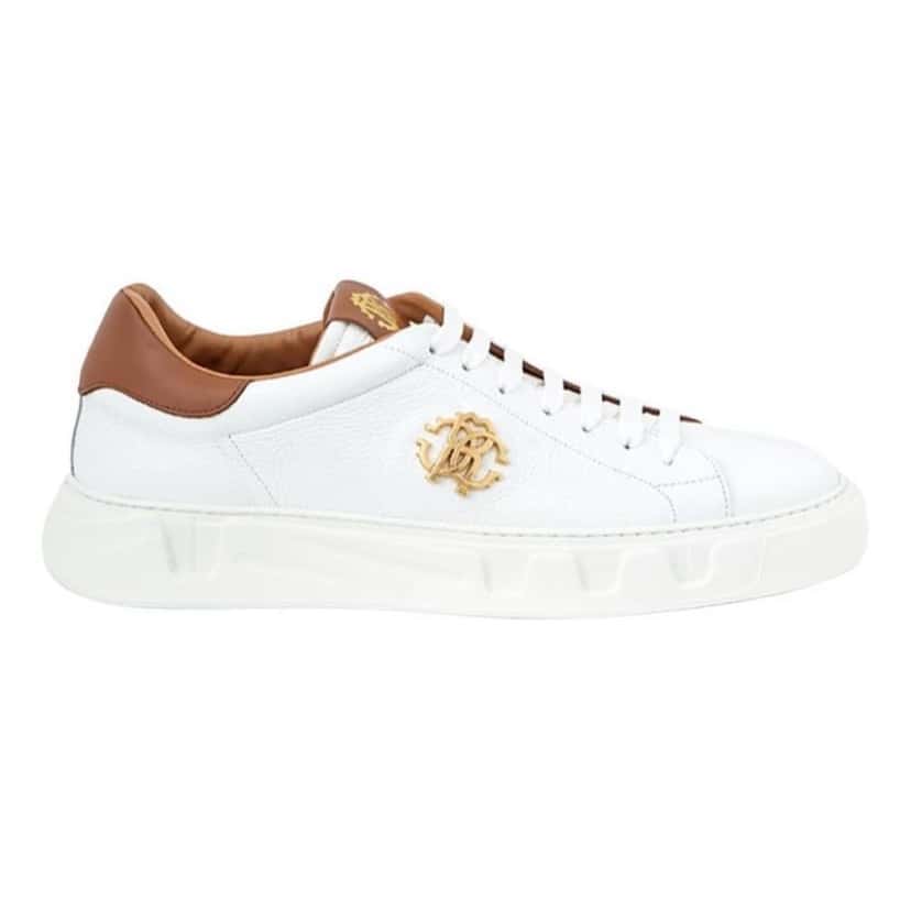 Roberto Cavalli Sneakers White Leather Never worn, with tag - Back View