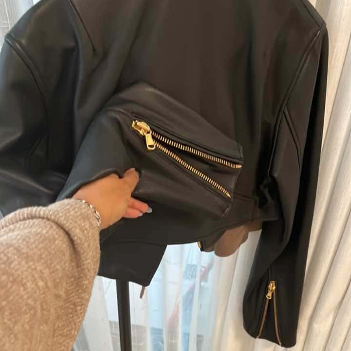 Moschino Biker Jacket Black Leather Very good condition - Inside View