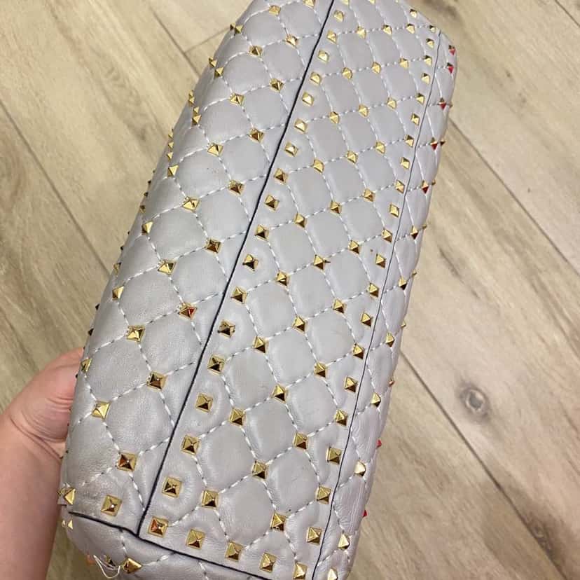 Valentino Garavani Rockstud bag Grey Leather Metal Fair condition - Inside View