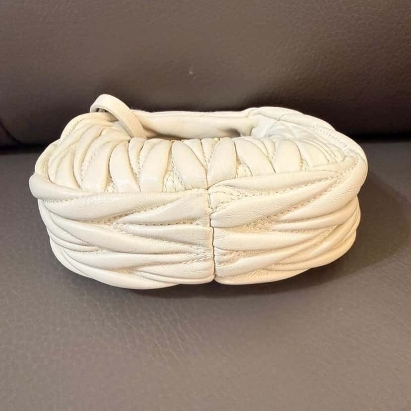 Miu Miu Matelass leather micro bag White Leather Never worn, with tag - Back View