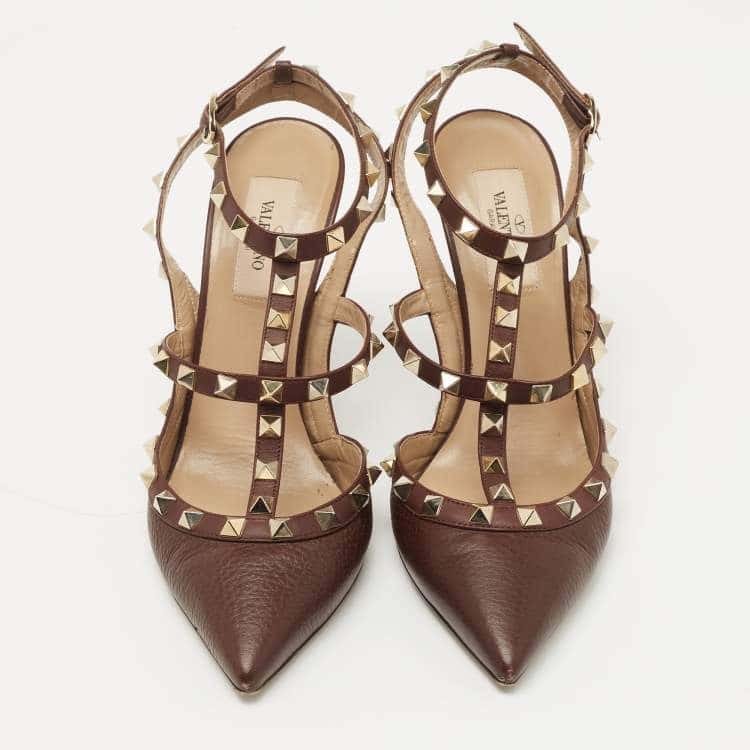 Valentino Garavani Rockstud Pumps Brown Leather Very good condition - Inside View