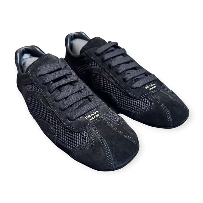 Prada Snickers Montecarlo Re-Edition 2025 Black Leather Never worn, with tag - Front View