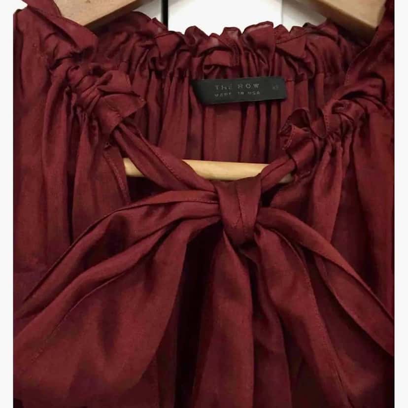 The Row Spira Burgundy Silk Top Burgundy Silk Never worn, with tag - Model View