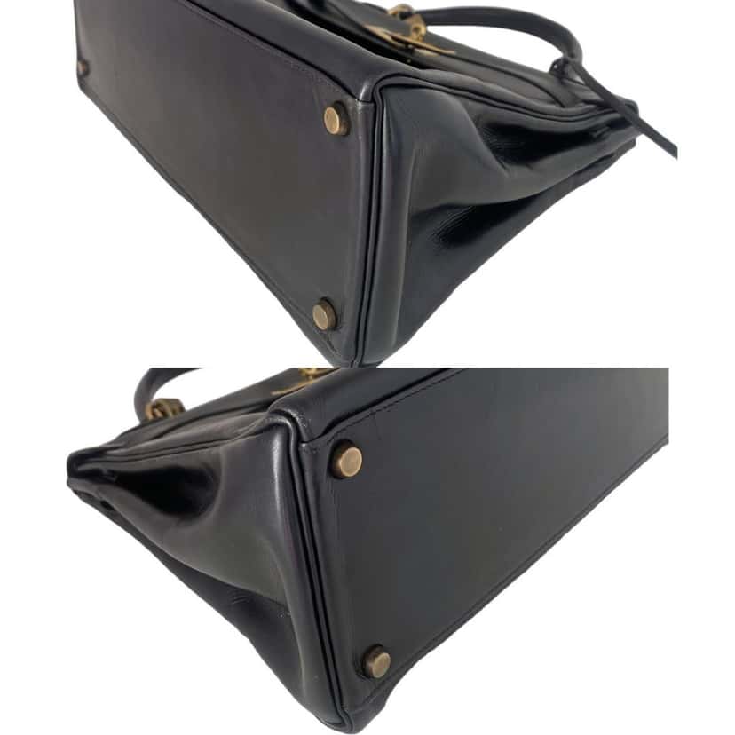 Hermès Kelly 32 Black Box Black Leather Good condition - Inside View