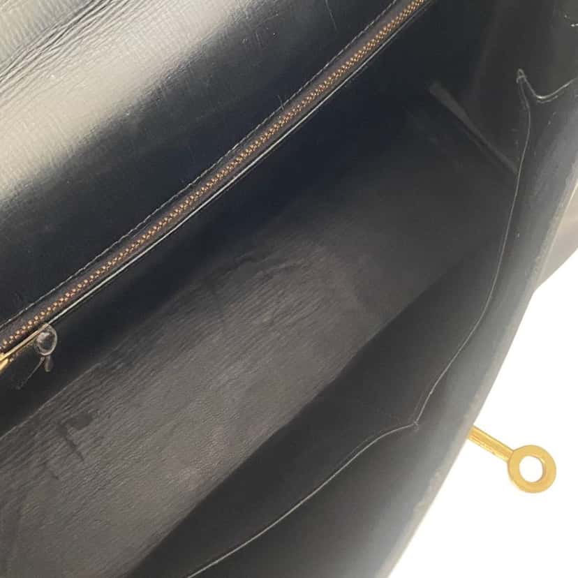 Hermès Kelly 32 Black Box Black Leather Good condition - Model View