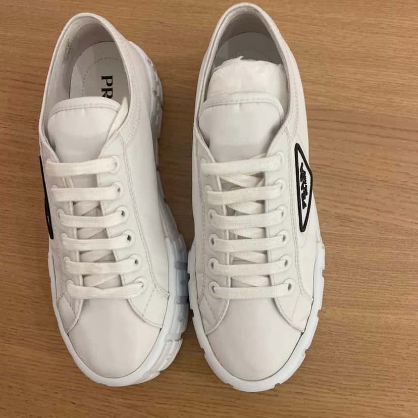 Prada Double Wheel Sneakers White Leather Very good condition - Inside View
