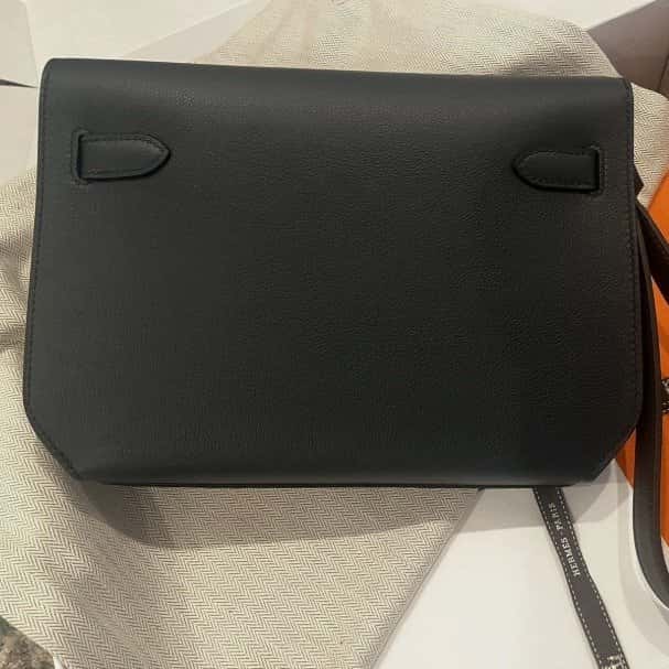 Hermès New Kelly Depeches 25 Black Leather Never worn, with tag - Back View