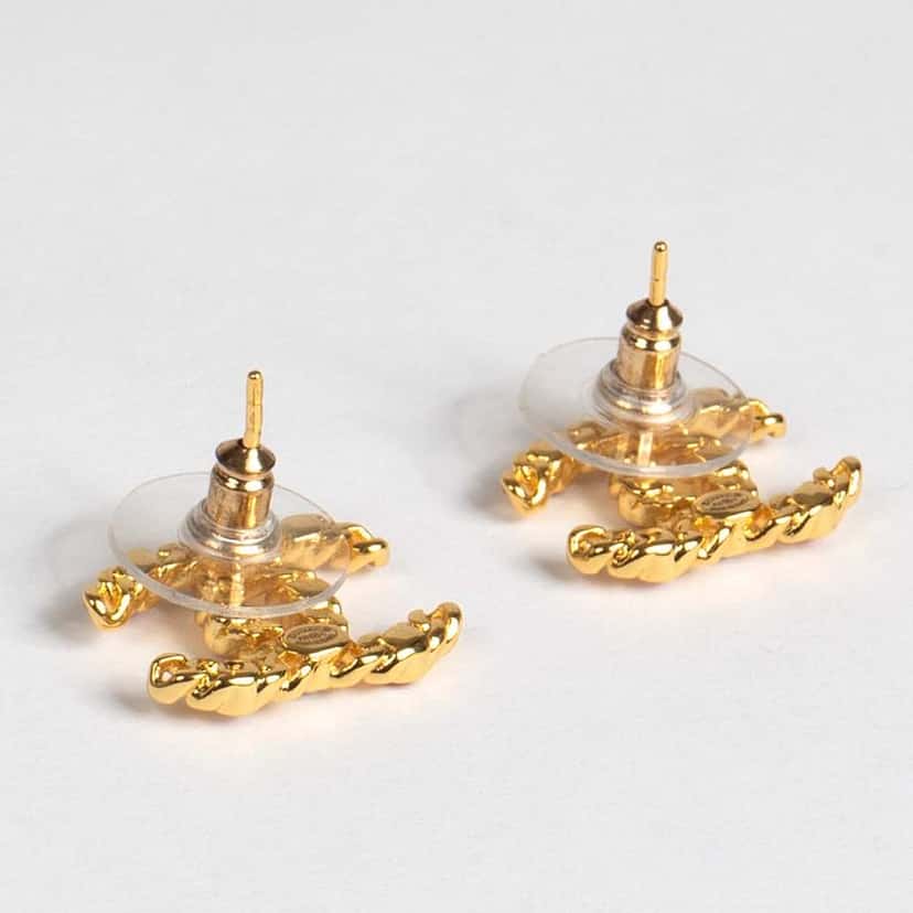 Chanel CC Earrings Gold Never worn - Back View