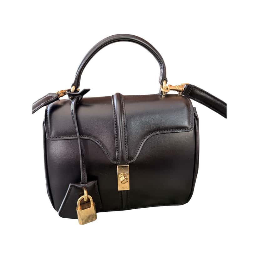Celine Small 16 Bag Black Leather Very good condition - Front View