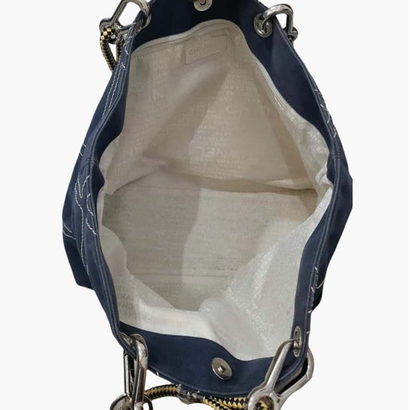 Chanel Timeless Tote Navy Denim Metal Very good condition - Model View