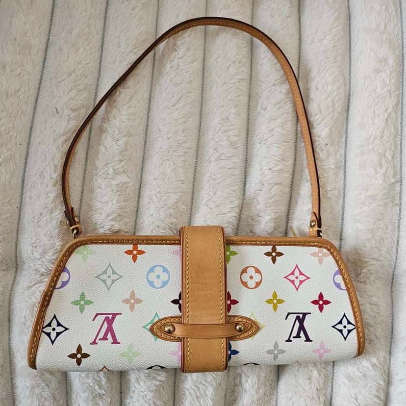 Louis Vuitton Murakami Shirley White Canvas Gold Good condition - Back View