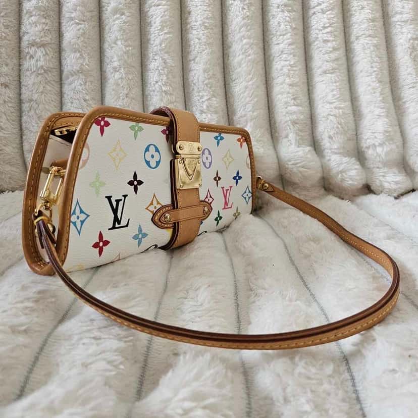 Louis Vuitton Murakami Shirley White Canvas Gold Good condition - Model View