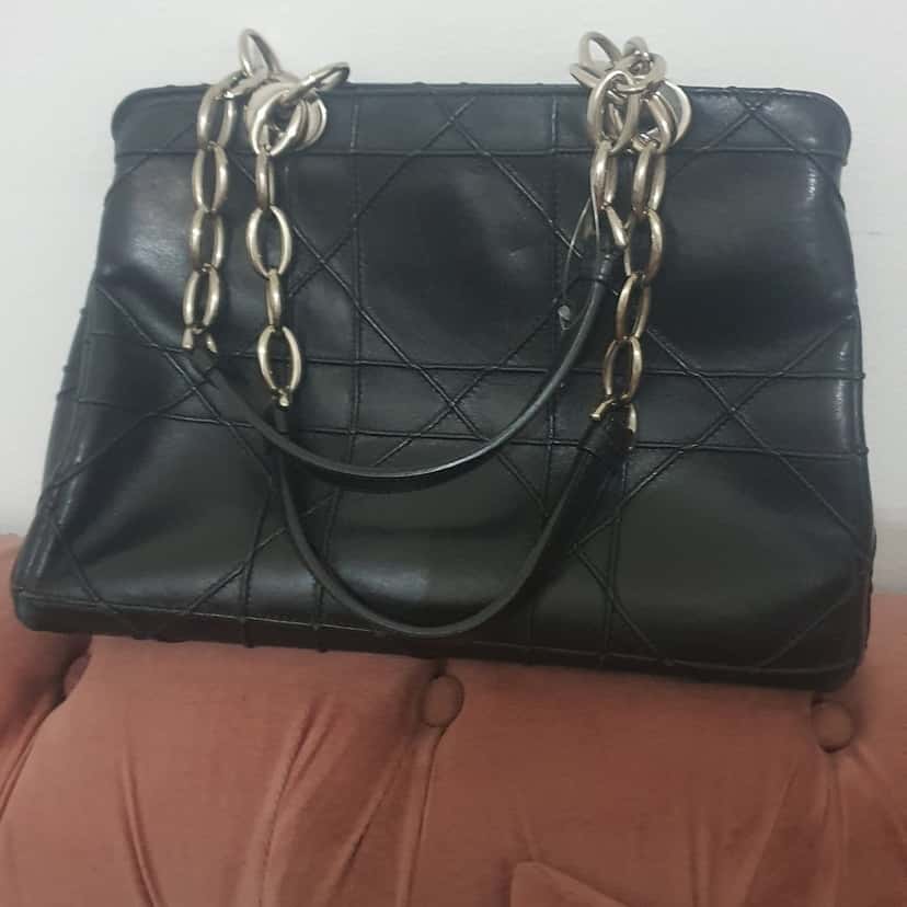Christian Dior Dior Black Cannage Black Leather Very good condition - Back View