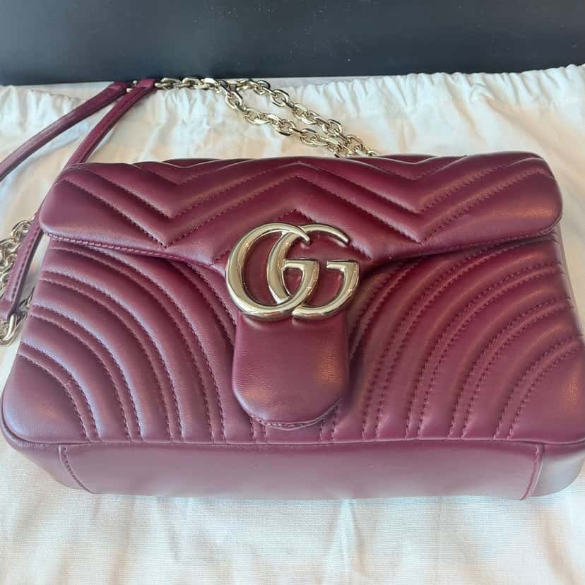 Gucci GG Marmont Burgundy Leather Never worn, with tag - Inside View