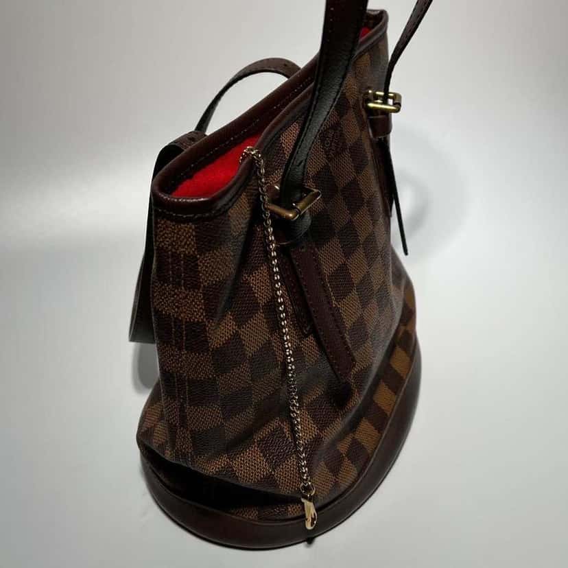 Louis Vuitton Marais Bucket Brown Canvas Leather Very good condition - Back View