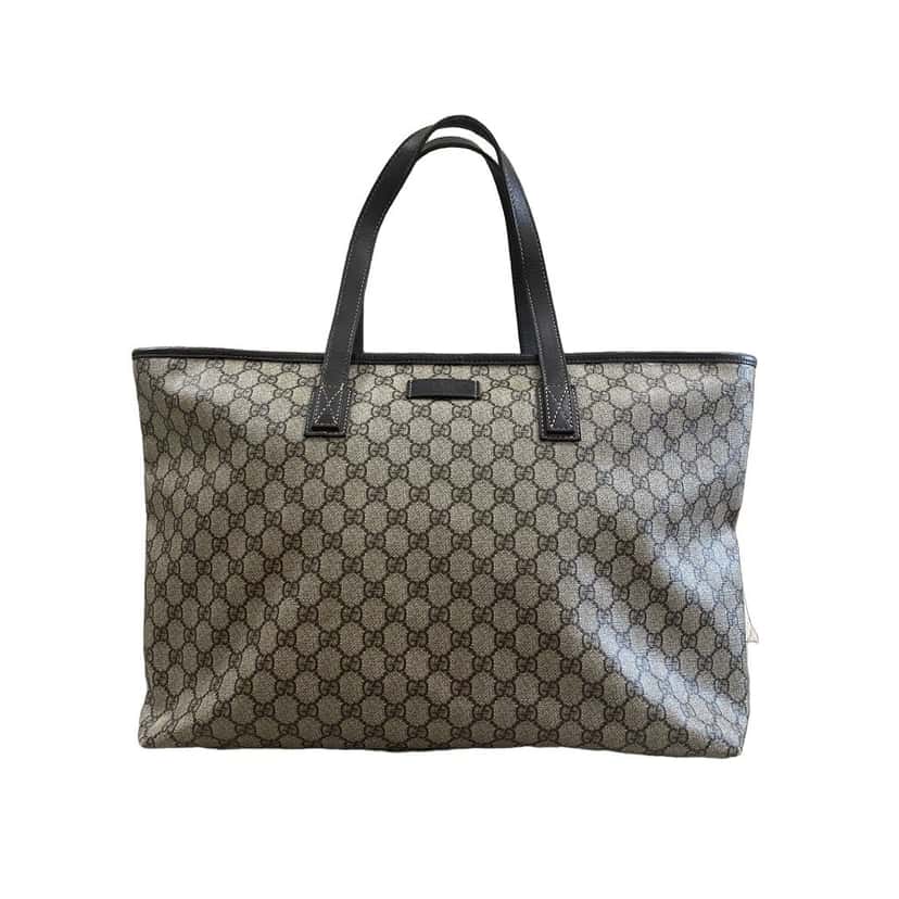 Gucci Brown Coated Canvas Tote Brown Canvas Good condition - Front View
