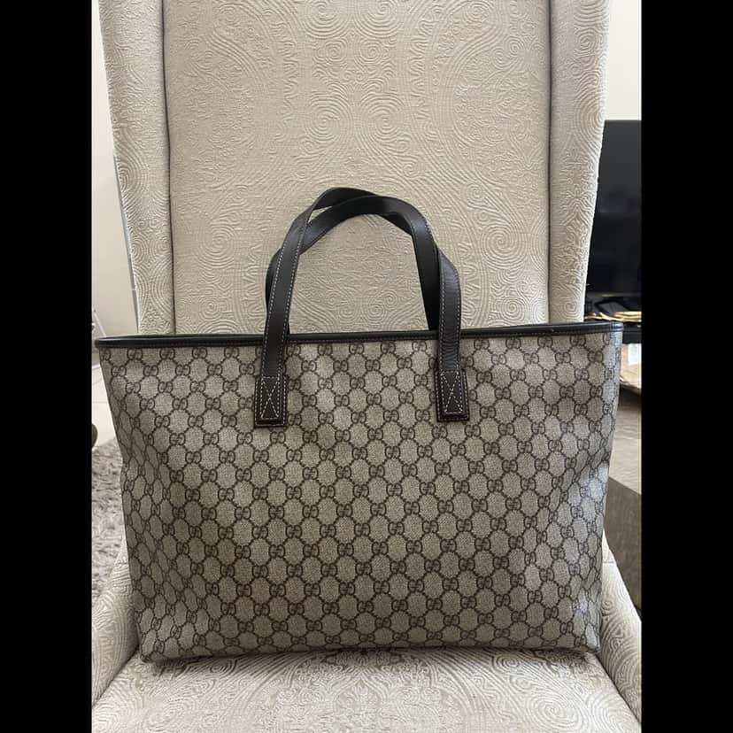 Gucci Brown Coated Canvas Tote Brown Canvas Good condition - Inside View