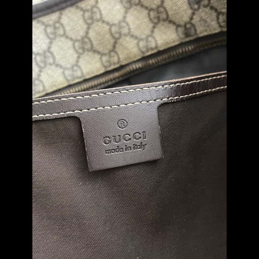 Gucci Brown Coated Canvas Tote Brown Canvas Good condition - Box View