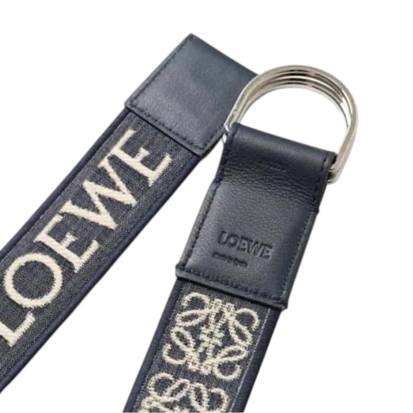 Loewe Loewe Ring D Belt Navy Canvas Never worn, with tag - Inside View