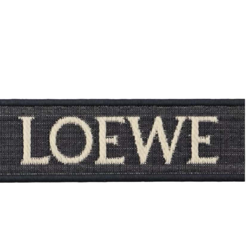 Loewe Loewe Ring D Belt Navy Canvas Never worn, with tag - Model View