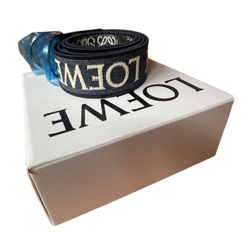 Loewe Loewe Ring D Belt Navy Canvas Never worn, with tag - Box View