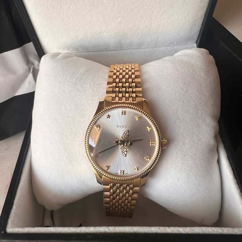 Gucci G-Timeless 36 mm Gold Never worn, with tag - Box View