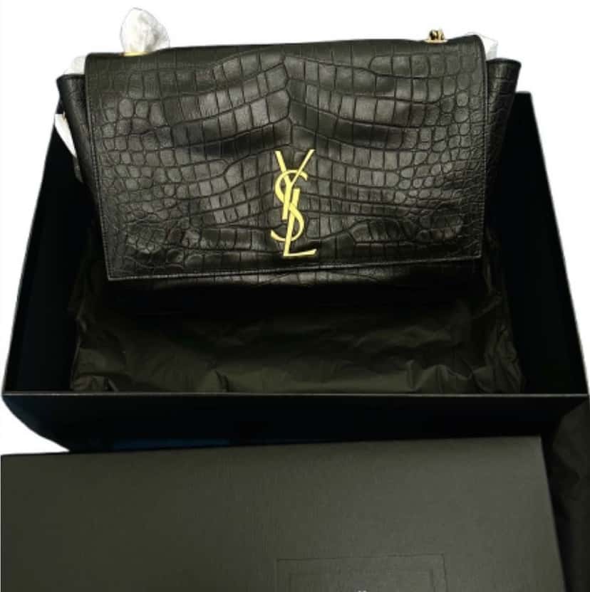 Saint Laurent YSL Saint Laurent Black Leather Never worn, with tag - Model View