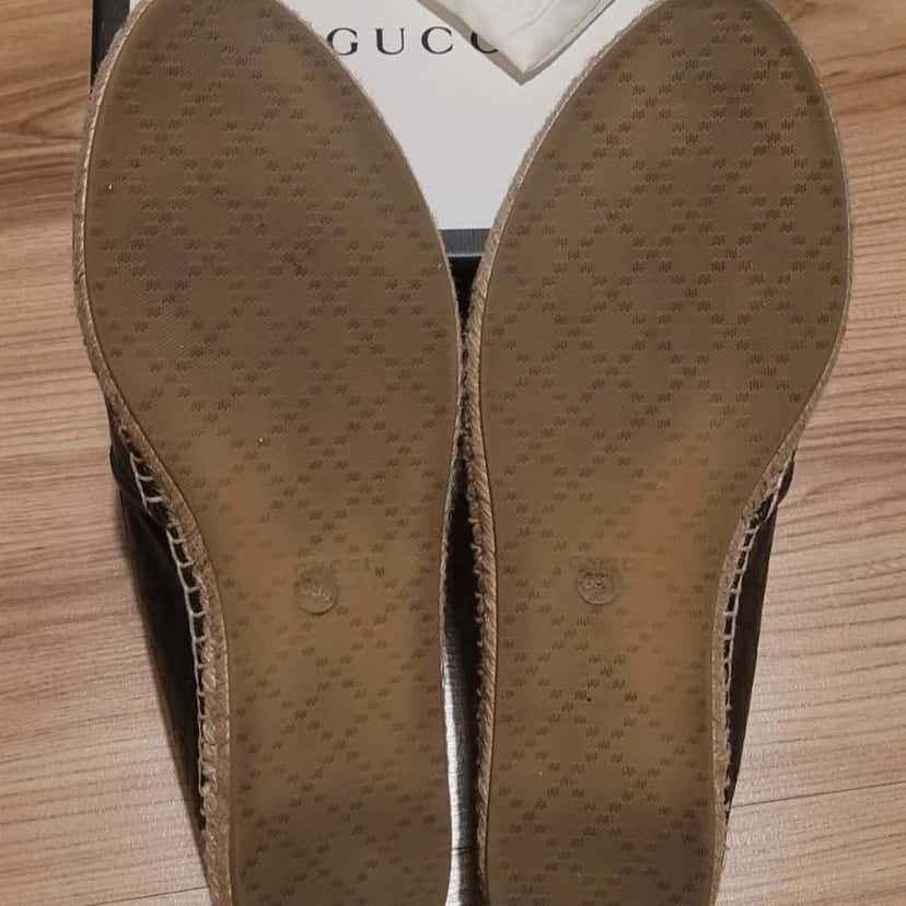 Gucci Guccissima Espadrilles Black Leather Very good condition - Back View