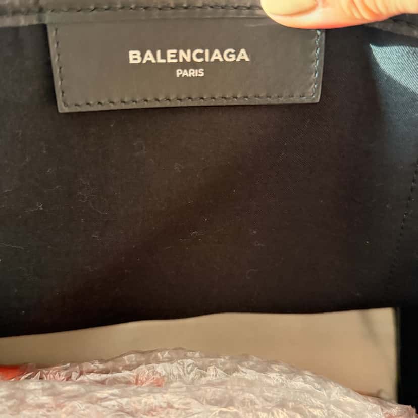Balenciaga Tote Bag In White Black Cotton Good condition - Model View