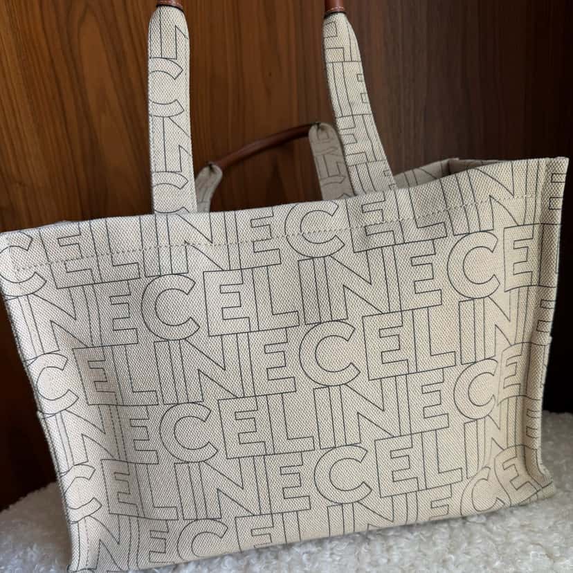 Celine Cabas Beige Cotton Very good condition - Back View