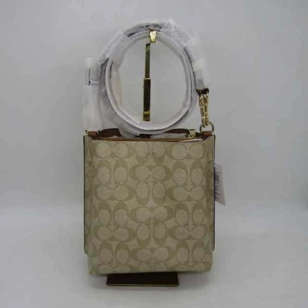 Coach Mollie Bucket Bag Beige Canvas Gold Never worn, with tag - Back View