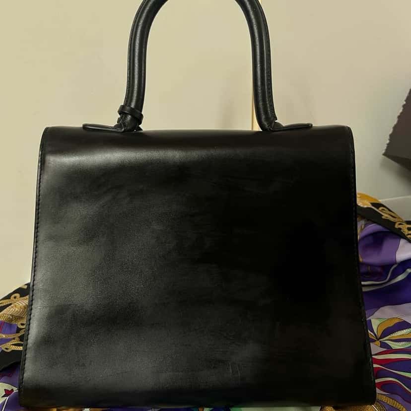 Delvaux Brillant L'Humour MM Black Leather Palladium Good condition - Back View