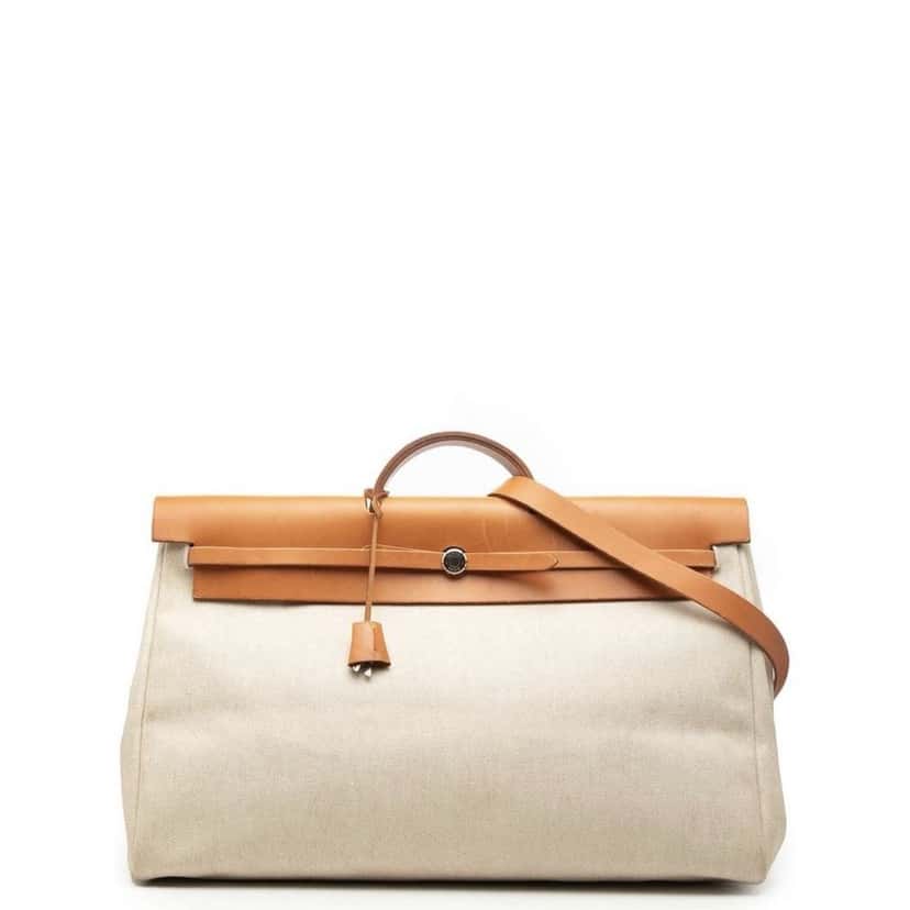 Hermès Vache Hunter Herbag Beige Canvas Good condition - Front View