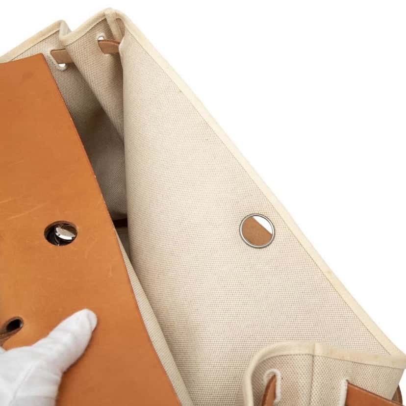 Hermès Vache Hunter Herbag Beige Canvas Good condition - Box View