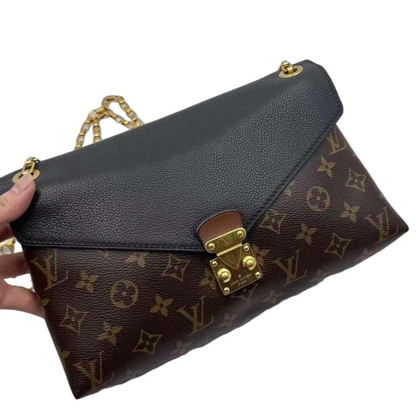 Louis Vuitton Pallas chain black monogram Brown Leather Good condition - Front View