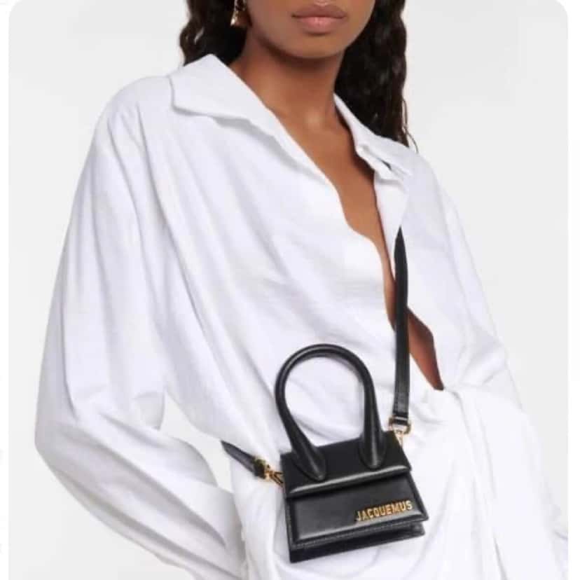 Jacquemus Le Chiquito Black Leather Gold Very good condition - Back View