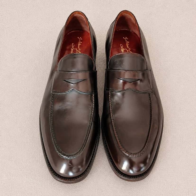 Unsigned Silvano Lattanzi Penny Loafer Brown Leather Never worn - Inside View